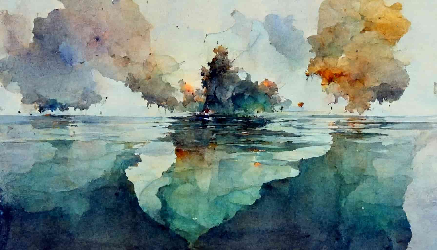 watercolor an anomaly in the water