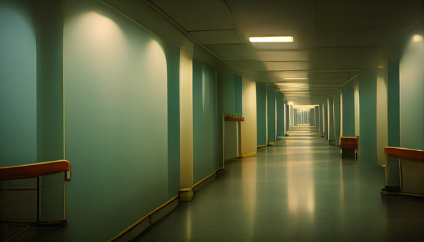 an empty hallway in a hospital