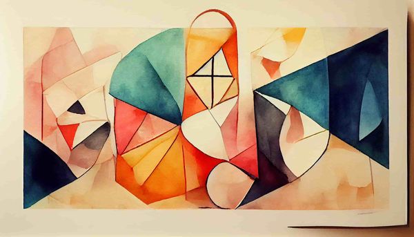 watercolor of abstract geometric shapes