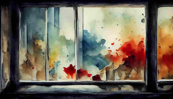 watercolor a window of painful memories