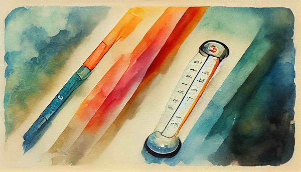 watercolor of a mercury thermometer