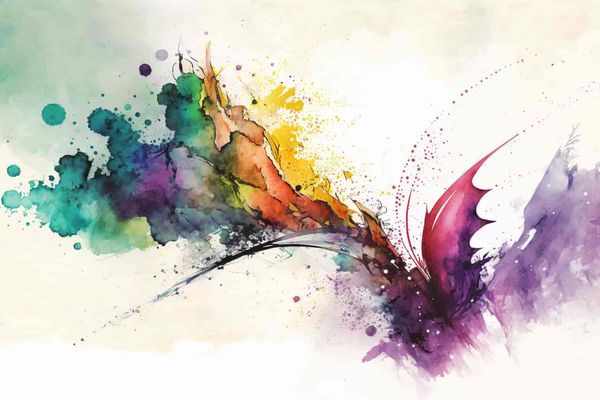 abstract watercolor of paint splatters