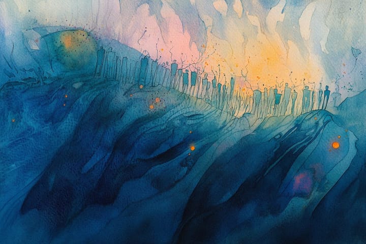 abstract watercolor illustration of a field